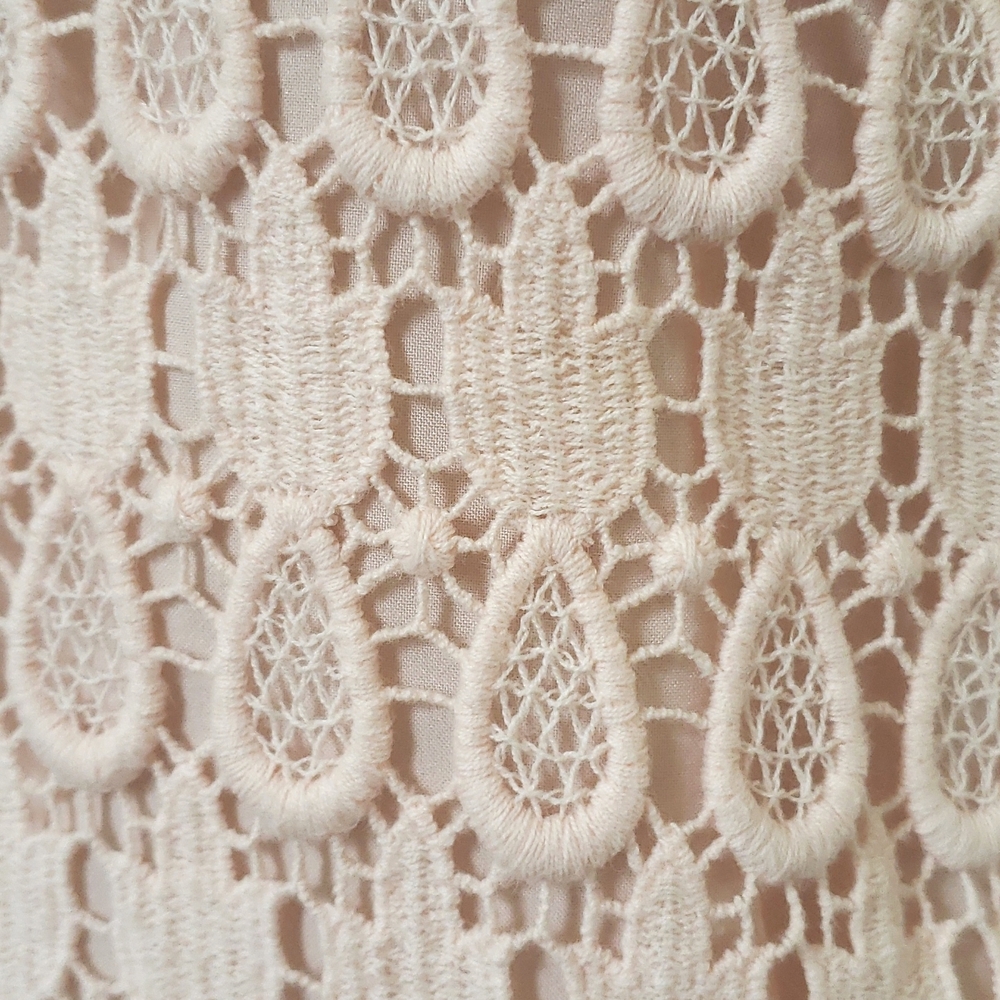 Ann Taylor Peach Blush Pineapple Crochet Lace Sleeveless Top MEDIUM Coquette - Picture 10 of 12